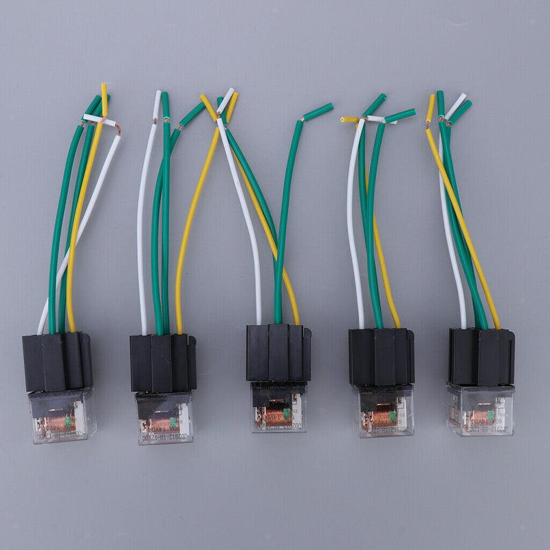 5x 60A LED Relay 12V 4Pin Socket w Wire Normal Open Waterproof Car Truck Van