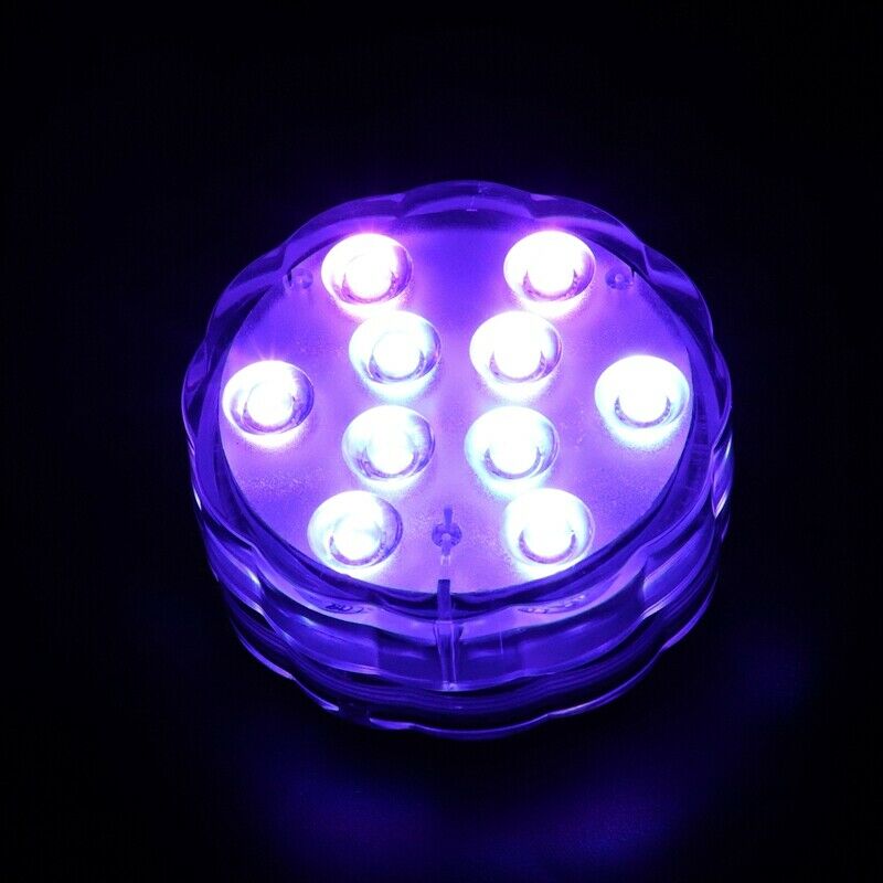 10 LED Lights RGB Submersible Waterproof Wedding Party Light Vase Base Flor L7R4