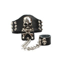 Gothic Rock Punk Black Leather Cuff Bracelet Studded  Bangle Cuff