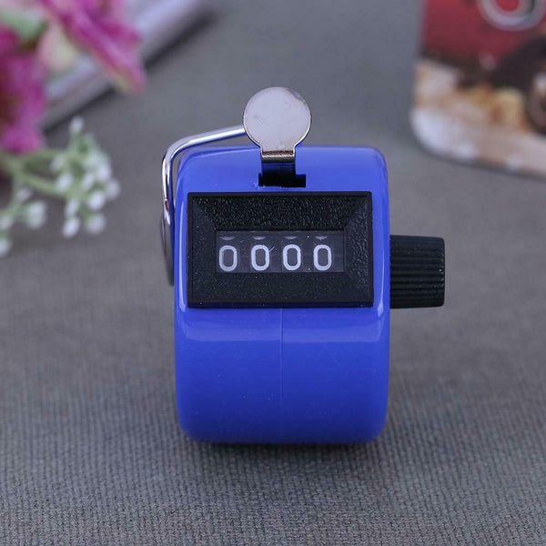 Clicker Counter 4 Digit Number Counters Plastic Shell Hand Held(Blue)