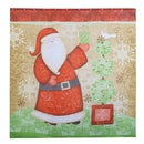 Red Santa Claus Print Shower Curtain Polyester Waterproof Bath Curtain Set