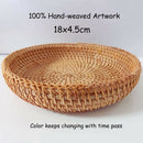 Woven Storage Basket Rattan Basket Desktop Storage Woven Basket Wicker Bask Q4I8