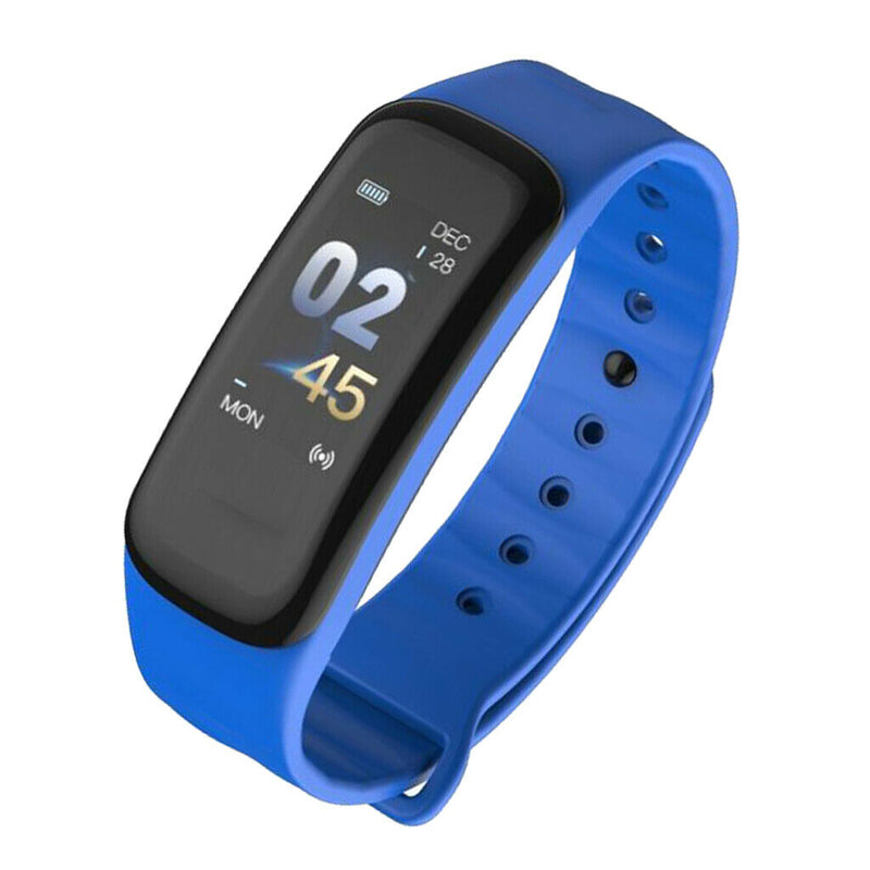 C1Plus Smart Band Fitness Tracker Bluetooth Smart Sport Bracelet Watch Blue