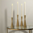Conical Candlestick, Metal, Hourglass Shape, Suitable for Standard Candlest