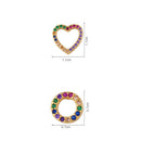 Fashion Cubic Zirconia Geometric Hollow Round Love Type Earring Bohemian Gi