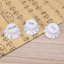 3pcs Plastic Electric Guitar Bass Volume Knob Potentiometer Caps(White) A