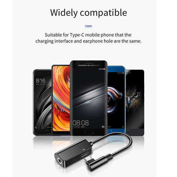 Baseus Type C Audio Cable Adapter Type-C To 3.5mm Jack Audio Splitter USB C C3G7