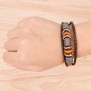 Retro Leather Bracelet Men Punk Bracelet Handmade Brown Leather Bracelet JR