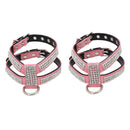 2 Pieces Adjustable Dog Chest Harness Crystal Necklace Artificial Diamond
