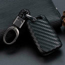 Carbon Fiber Flip Car Key Fob Chain Cover Case For VW Skoda Karoq Octavia J2X5