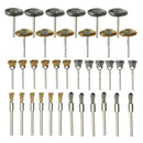 36PC Brass Wire Wheel Brushes Set Kit Accessories for Rotary Tools