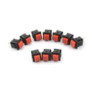 10X 125VAC 1A Red Square SPST NonLocking Reset/Self-locking Push Button Switc 3C