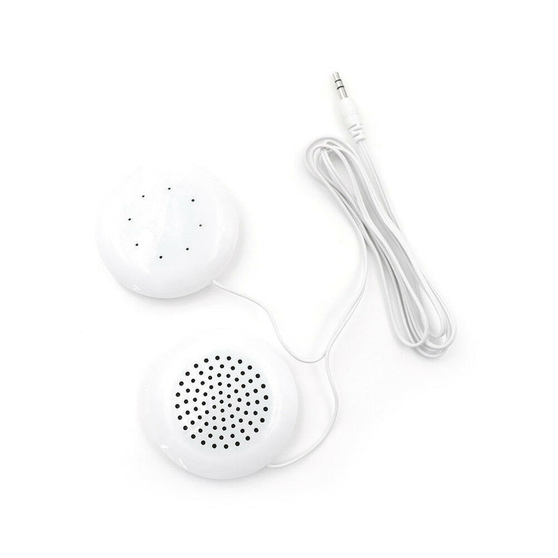 Mini White Dual Stereo 3.5mm Pillow Speaker For MP3 MP4 Player Phone CD Rad ï¼D