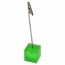 Square Wire Memo Holder Paper Note Clip (Translucent Green)