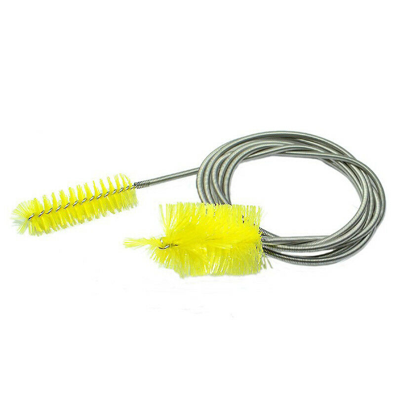 Yellow Flexible Tube Pipe Cleaning Brush Algae Cleaner 1.5m Long 2 Heads