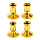 Set of 4 Golden Taper Candle Traditional Shape Fits for Standard Candlestick