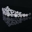Bridal Wedding Crystal Necklace Earring Set + Floral Crown Headband Bridal