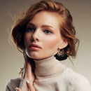 Boho Tassel Dangle Earrings Women Ethnic Fringe Ear Drop Jewelry (Black) A