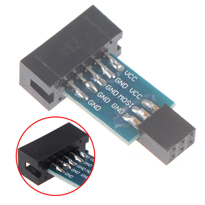 1Pc 10Pin To 6Pin Adapter Board For AVRISP USBASP STK500 Interface ConverteSEAU