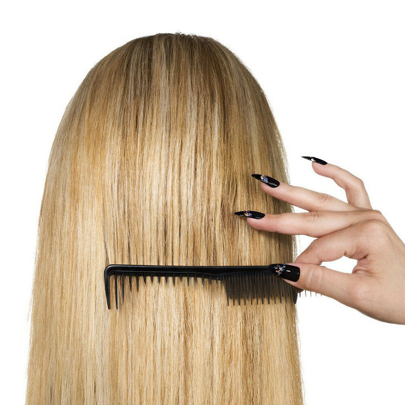 10Pcs Black Pro Salon Hair Styling Hairdressing Plastic Barbers Brush Combs A