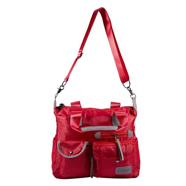 red New Ladies Fashion Waterproof Oxford Tote Bag Casual Nylon Shoulder Bag B1B8
