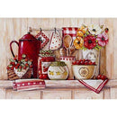100% Diy 5D Diamond Painting Full Drill Kitchen Red Tablewares Stitch Diamo