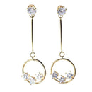Crystal Earrings Round Star Earrings Wedding Party Dangle Pendant Earrings