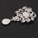 Wedding Bouquet Brooch Pin Crystal Diamante Teardrop Broach Pin Royalblue
