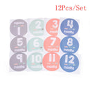 12Pcs/Set Baby 1-12 Monthly Photograph Stickers DIY Baby Shower Stickers ME