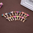 50pcs Love Heart Small Wooden Clothespin Craft Clips DIY Photo Cards Peg