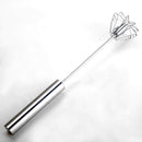 1x Manual Self Turning Stainless Steel Miracle Push Whisk Mixer Egg Beater~ S0Y6