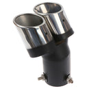 Stainless Steel Universal Car Modified Double Exhaust Pipe Rear Muffler TailTiOZ