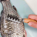 Stainless Steel Fish Scale Scraper Seafood Skin Remover with Wooden Handle