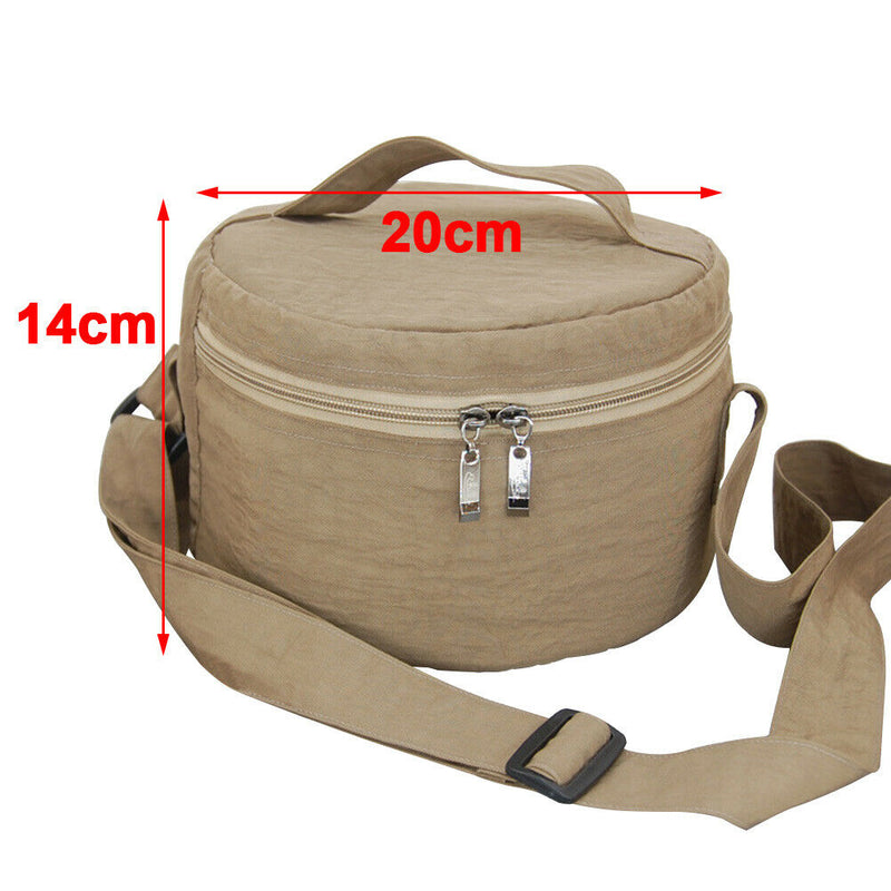 Zipper Closure Portable Canvas Waterproof Carry Bag Buddhism Singing Bowl Round