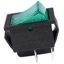 Green Light 4 Pin DPST ON/OFF Snap in Rocker Switch 15A 20A 250V AC 28X21Mm