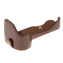 Leather Camera Half Case with Battery Access for Sony ILCE-6500 a6500 Coffee