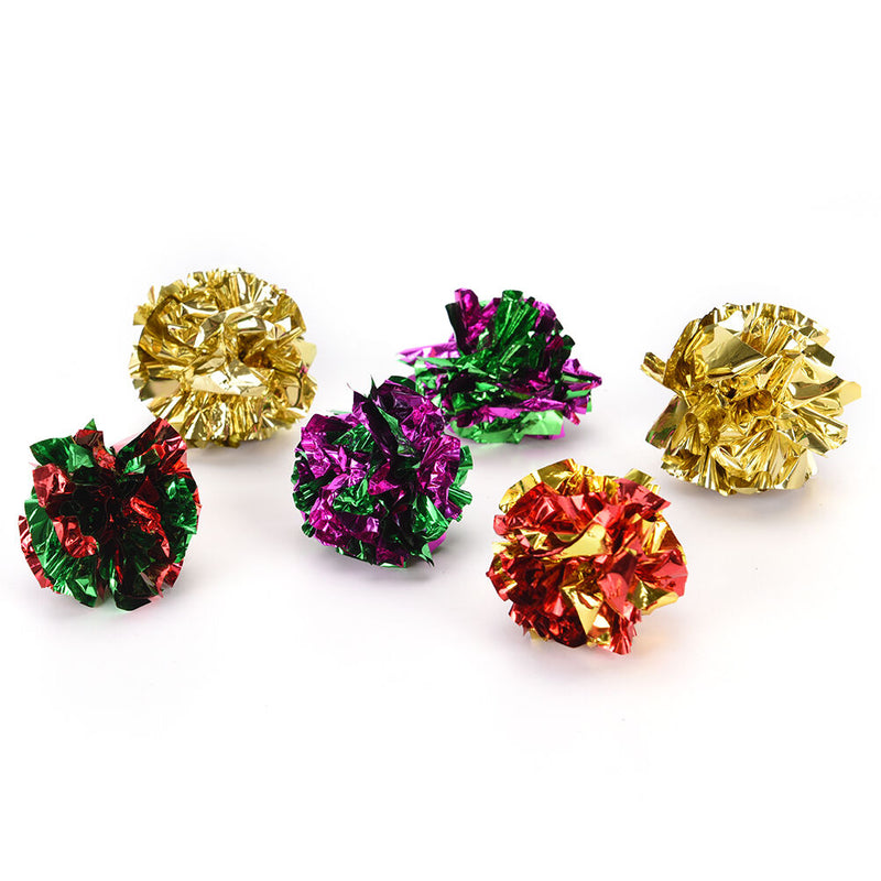 10pcs mylar crinkle balls interactive sound ball cat toys funny 3C
