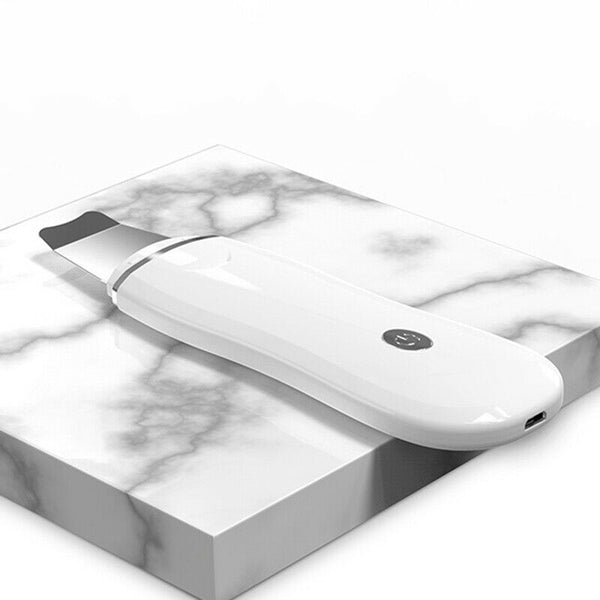 White Professional Ultrasonic Facial Skin Scrubber Deep Face Cleaning Peeli F1V2