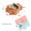 Kalimba 8 Key Mini Portable Thumb Piano Finger Mbire Kids Gift Pendant Keyring