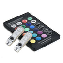 4PCS RGB T10 5050 LED Car Dome Reading Light Lamp Bulb With Remote Control New