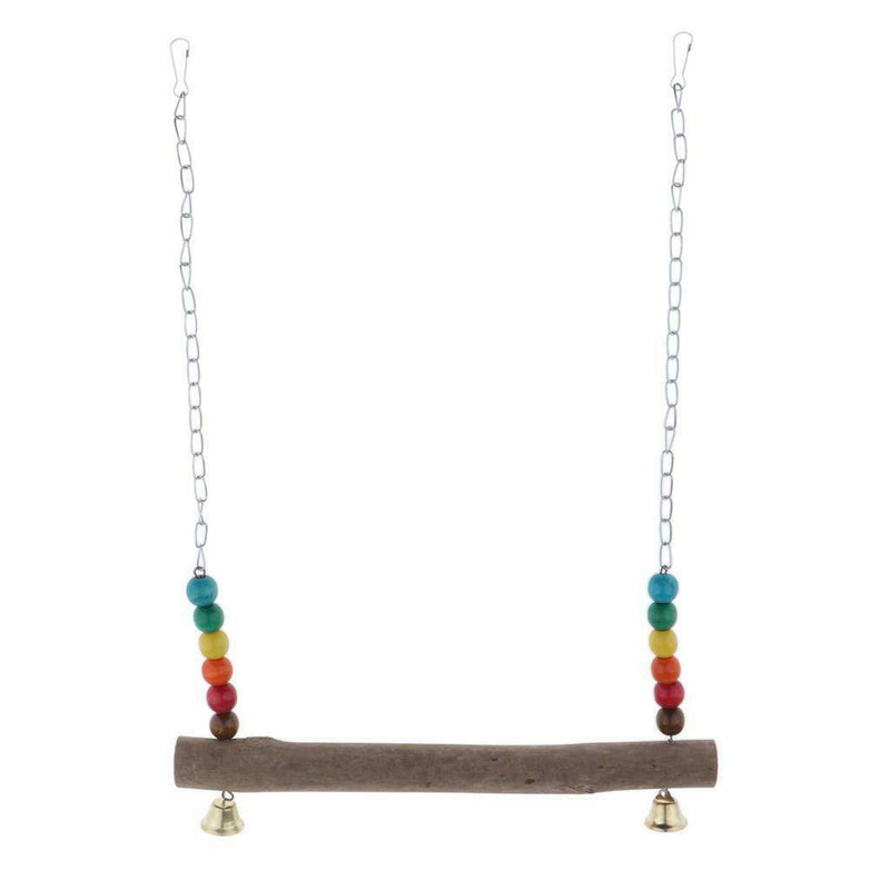 Pet Parrot Swing Wood Bird Parrot Hanging Swing Toys for Parakeet Cockatoo L