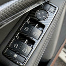 5Pcs Car Auto Carbon Fiber Window Switch Button Trim Cover Frame For Merced