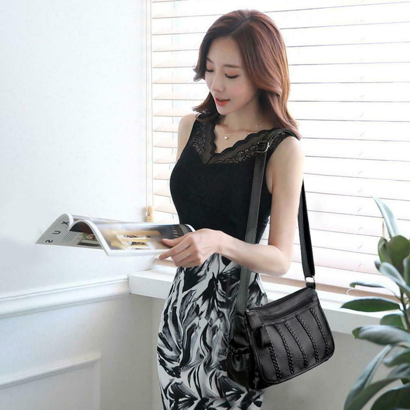 Solid Color Shoulder Handbags Women Leather Crossbody Satchel Bags (A-070)