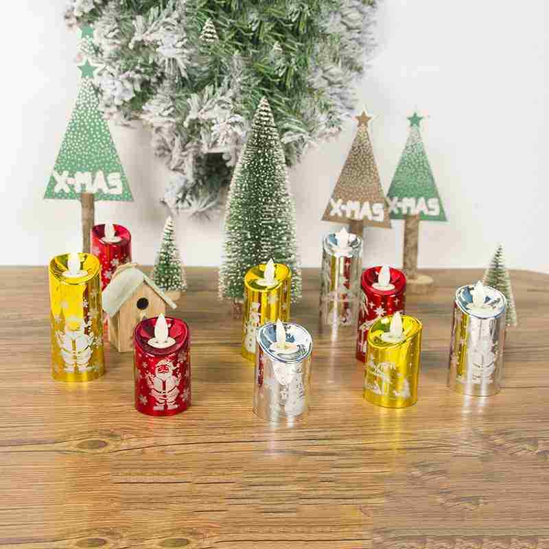 1 Set 3 Pcs Christmas Candlestick Led Light Simulation Candle Wind Lights SmA5V8