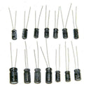 200pcs 15 Value 10~50V 0.1-220uF Electrolytic Capacitor P6Q5 New Assortm Bo B3S5