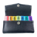 Portable 7 Day Pill Organizer Medicine Fish Oil Case with PU Leather Bag