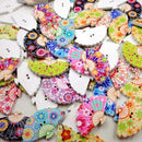 100pcs Fan Shape Wooden Buttons 2 Holes for Clothes Sewing Scrapbooking DIY