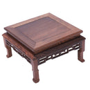 Square Right Mahogany Sculpture Buddha Statue Crafts Decoration Base Wool R