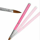 Pro Nail Art Brush Tool For Acrylic & Metal Handle With Diamond Kolinsky Hair 8#