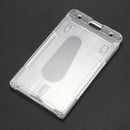 1x Vertical Hard Plastic Badge Holder Double Card ID Multi Transparent 10x6 C2D8